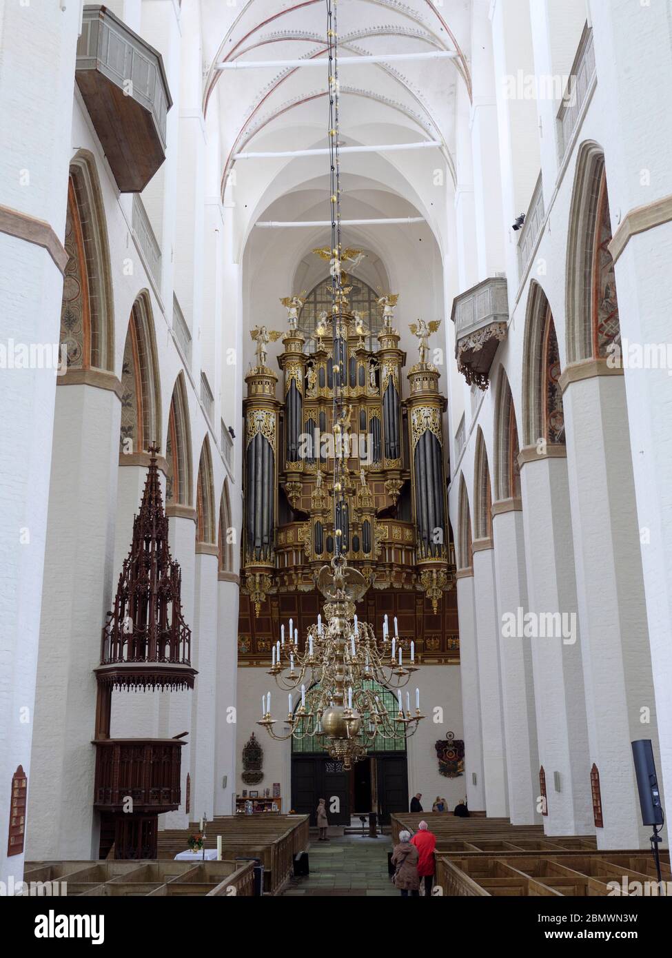 St.-Marien-Kirche, Innen, Orgel, Stralsund, Mecklemburgo-Pomerania Occidental, Alemania Foto de stock