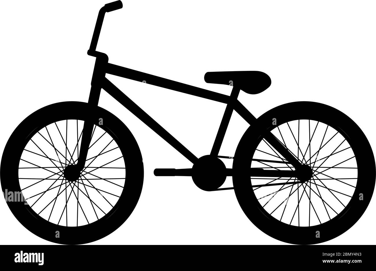 Silueta bmx bicicleta. Ilustración vectorial del icono negro logo bmx  bicicleta aislada sobre un fondo blanco. Silueta negra icono vista lateral  de bicicleta, perfil Imagen Vector de stock - Alamy