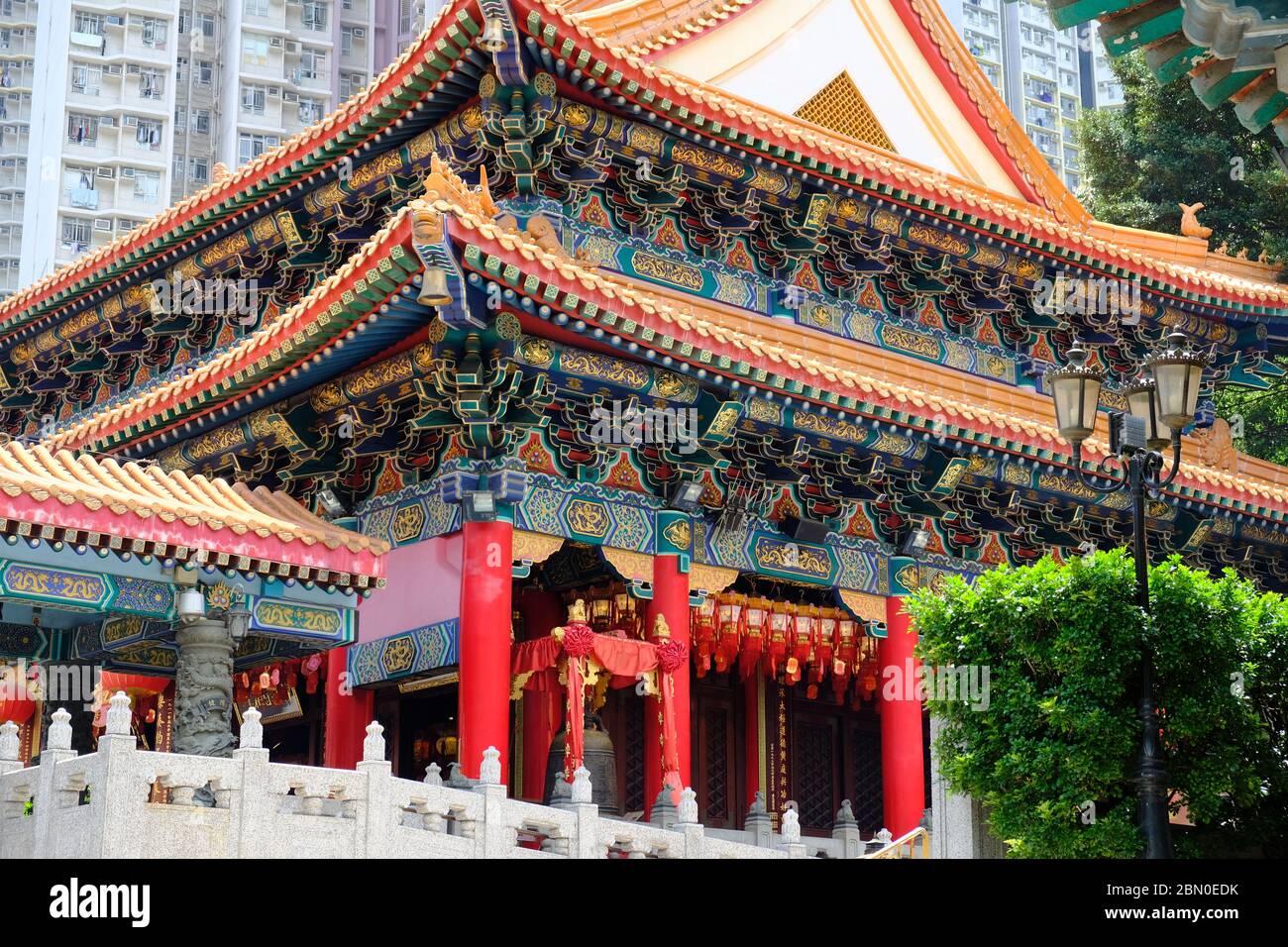 Hong Kong China - Sik Sik Yuen Wong Tai sin Templo, tres religiones Templo del Budismo, Taoísmo y Confucianismo Foto de stock