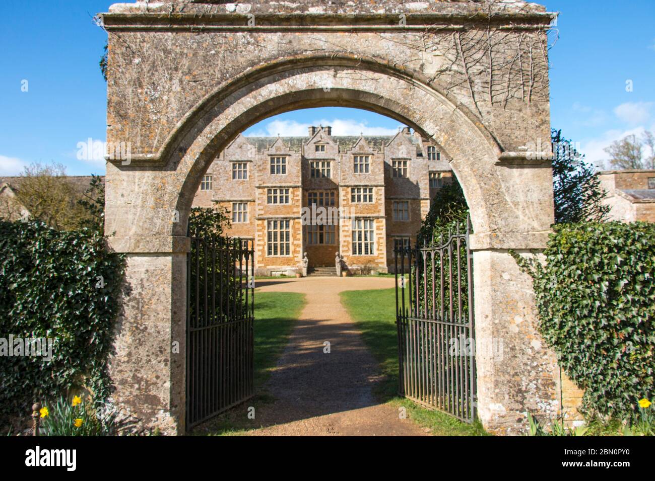 Vista frontal del edificio Chastelton House, National Trust, cerca de Moreton en Marsh, Cotswolds, Oxfordshire, Inglaterra Foto de stock