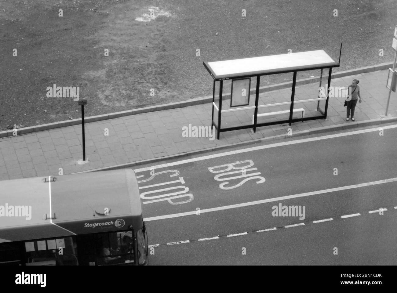 Parada de autobús, Barrack Road, Newcastle Foto de stock