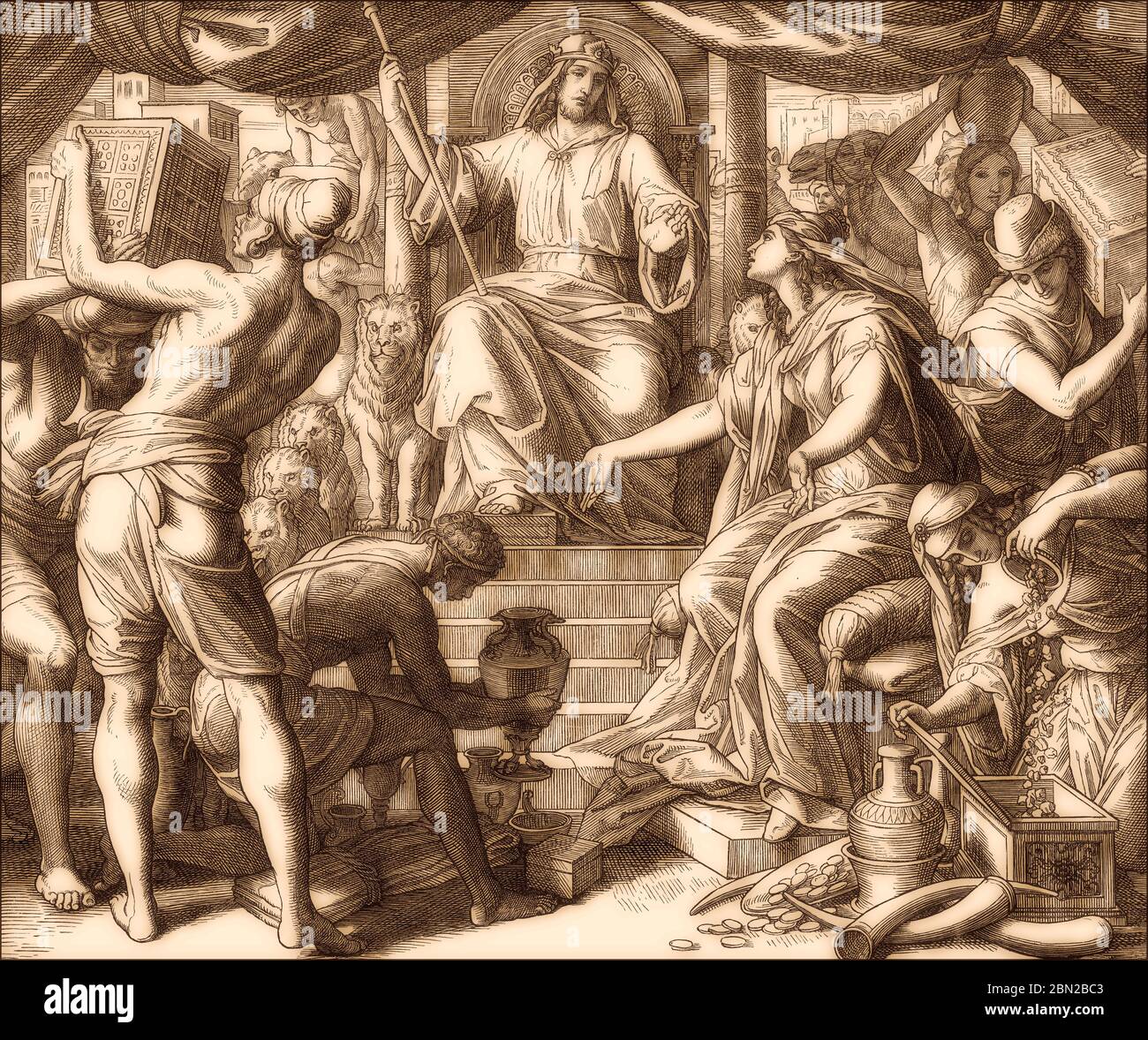 El rey Salomón y la reina de Seba, Antiguo Testamento, por Julius Schnorr  von Carolsfeld Fotografía de stock - Alamy