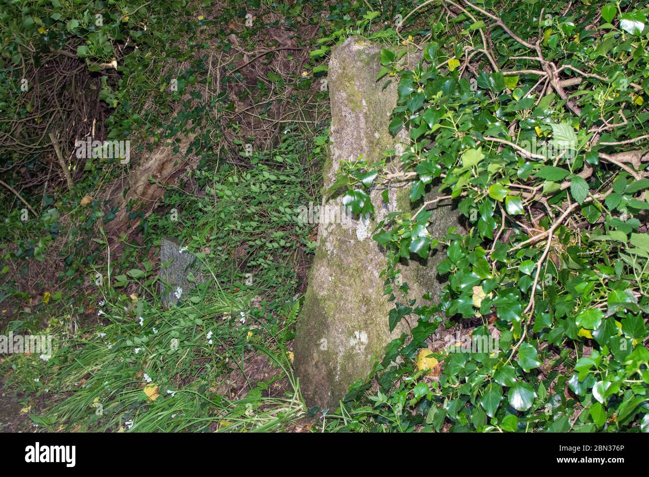 El puente Bleu inscribió piedra, Gulval, Cornwall Foto de stock