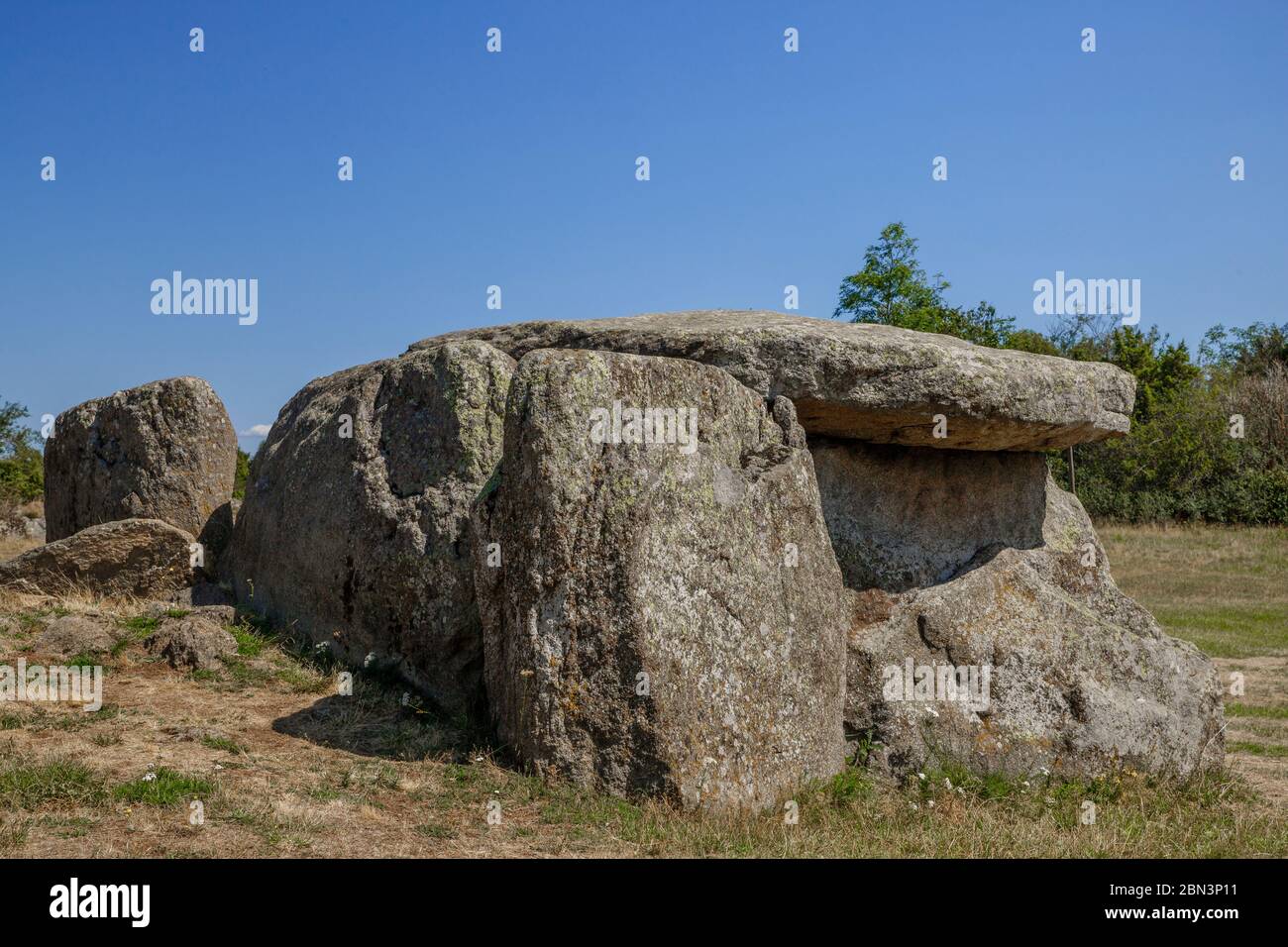 Francia, Puy de Dome, Parque Natural Regional de Volcans d’Auvergne, Cournols, localidad la Grotta, el dolmen de Cournols // Francia, Puy-de-Dôme (63), Parc Foto de stock