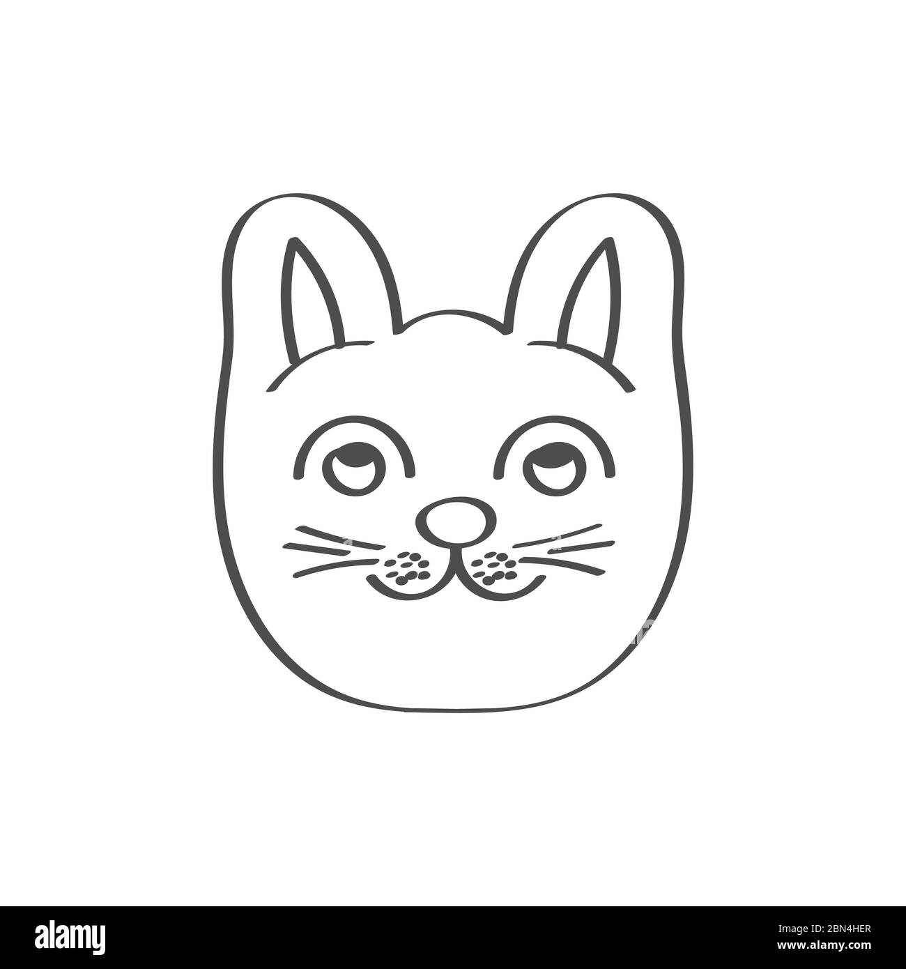 Ilustración vectorial de un lindo gato. Un contorno vacío aislado sobre un fondo blanco para los colorings de libros infantiles y scrapbooking Ilustración del Vector