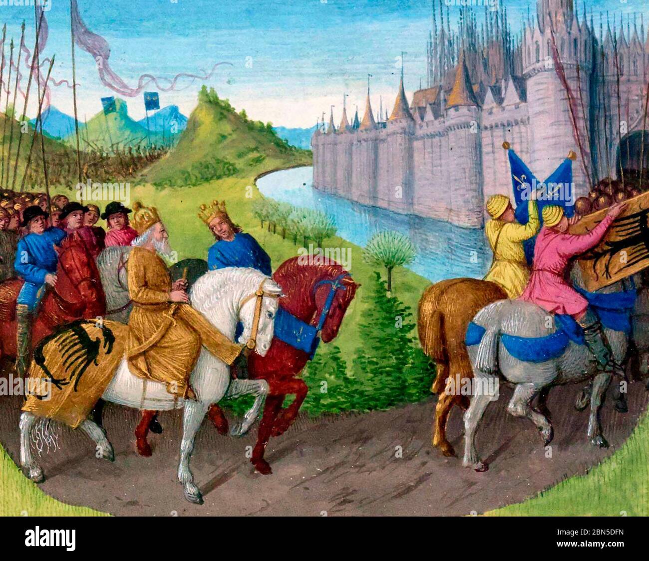 El regreso de los cruzados a Constantinopla después de la Segunda cruzada Foto de stock
