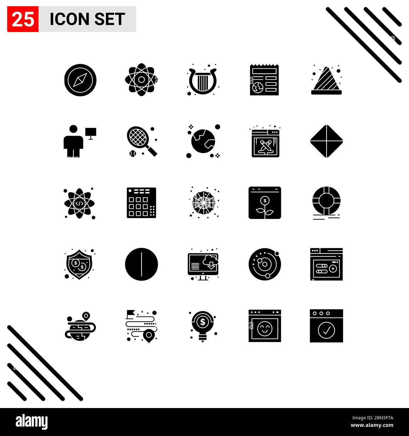 Conjunto De 25 Iconos Modernos De La Interfaz De Usuario Símbolos Señales Para El Cono De