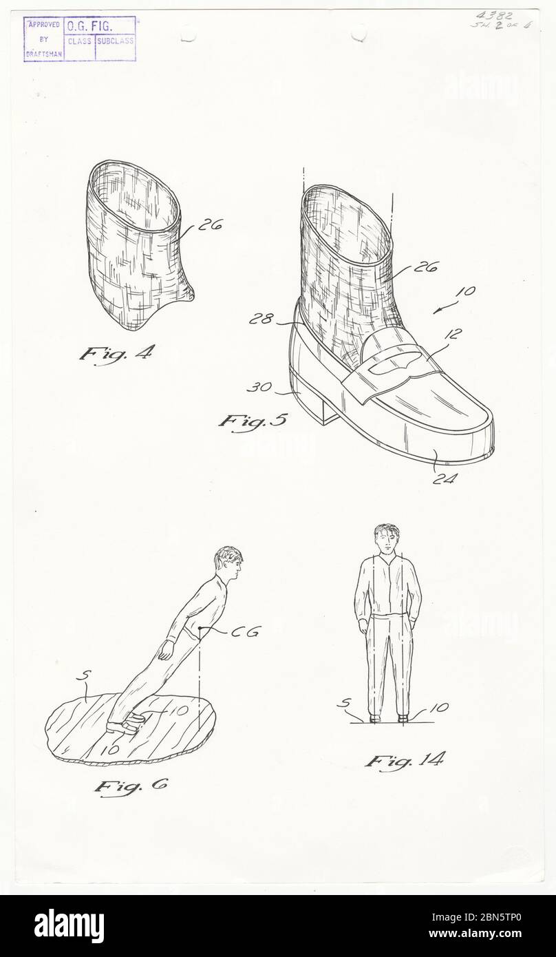 Dibujos de patentes de Michael de zapatos de ilusión antigravedad (página 3 de 8) por los Archivos nacionales de EE.UU Fotografía de stock - Alamy