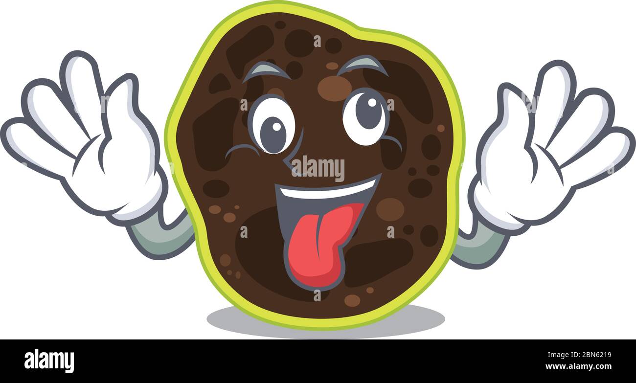 Un diseño de mascota de firmicutes teniendo una cara loca divertida Ilustración del Vector