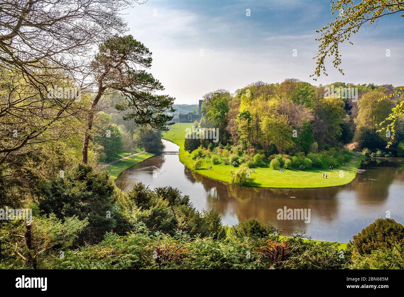 Surprise View (Fountains Abbey), Yorkshire Foto de stock