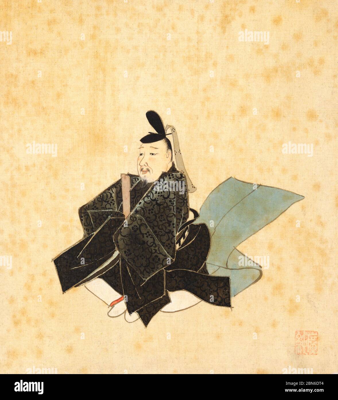 Japón: "Retratos y poemas de los treinta y seis inmortales poéticos". Álbum de treinta y seis pinturas y poemas de Sumiyoshi Gukei (1631-1705). Sumiyoshi Gu Foto de stock