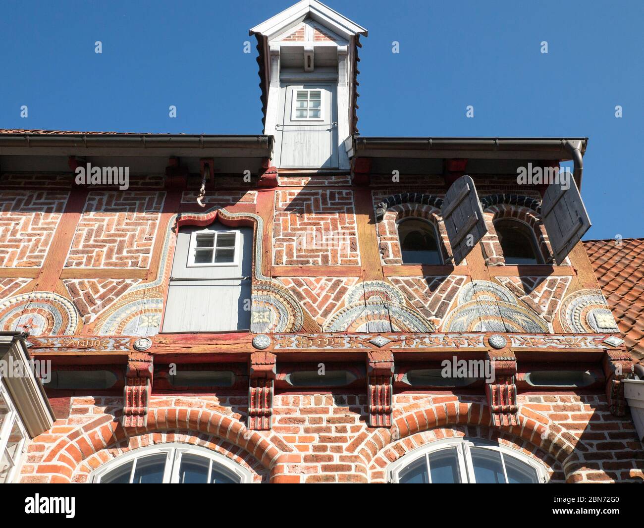 Casa de marco en Obere Ohlingerstrasse en Lueneburg, Alemania. Foto de stock