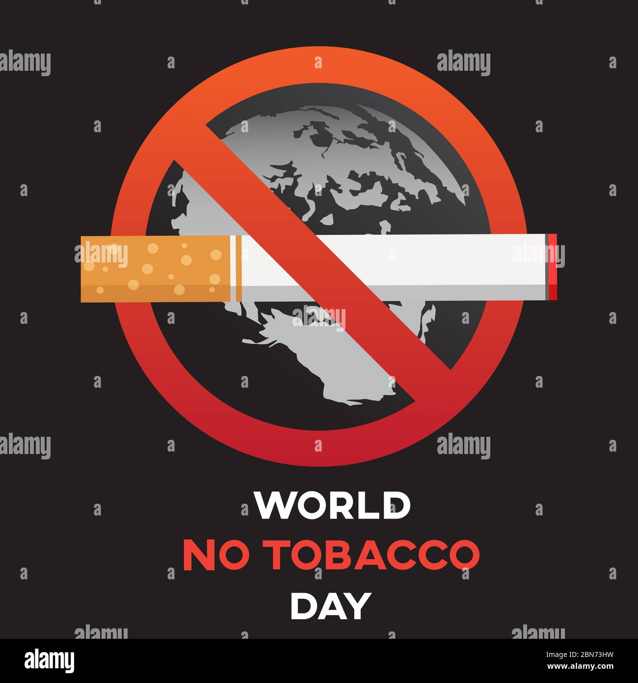 Dejar de fumar ilustración de la campaña no cigarrillos para la salud en  altura diferente Imagen Vector de stock - Alamy