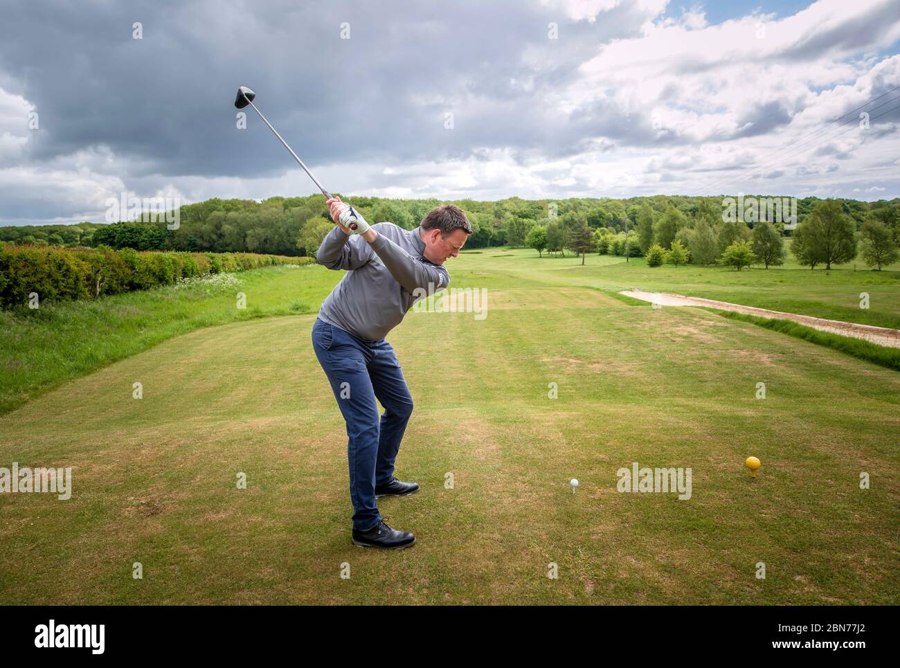 El golfista Dan Murphy como Scarthingwell Golf Club en Tadcaster vuelve
