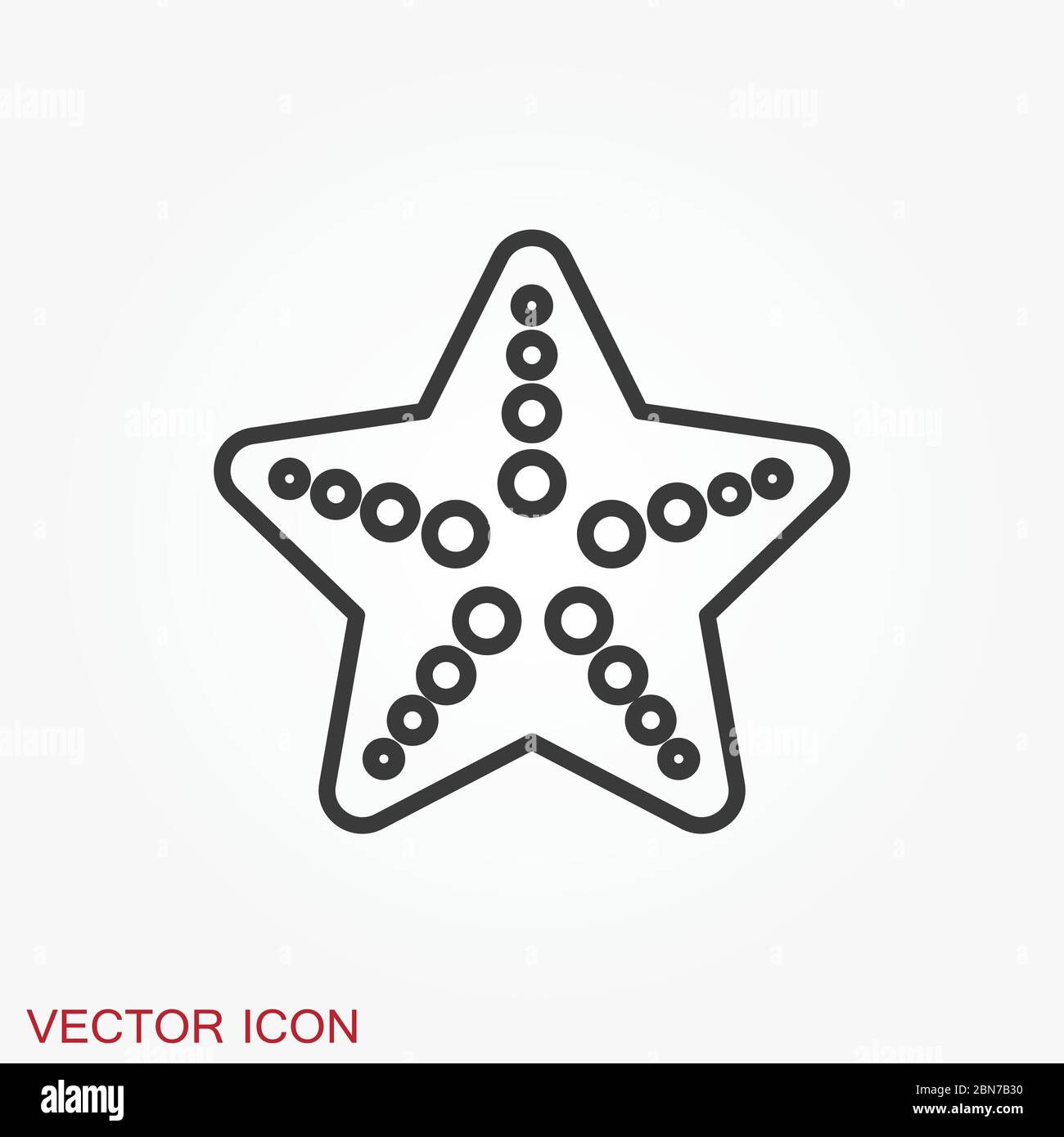 Icono de estrella de mar en estilo de dibujos animados aislado sobre fondo  blanco Fotografía de stock - Alamy