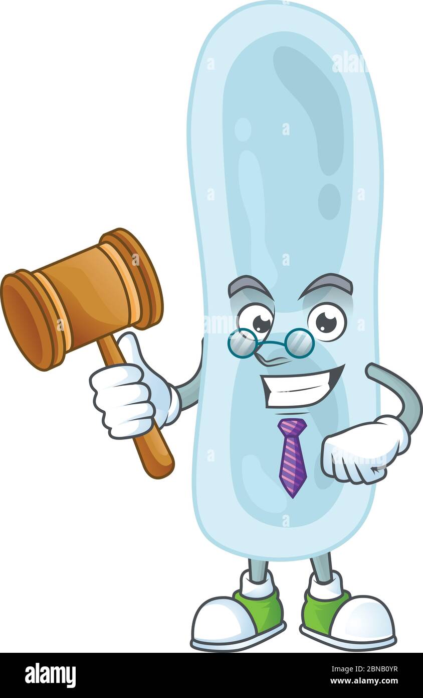 Un sabio juez klebsiella pneumoniae dibujo de mascota diseño con gafas Ilustración del Vector