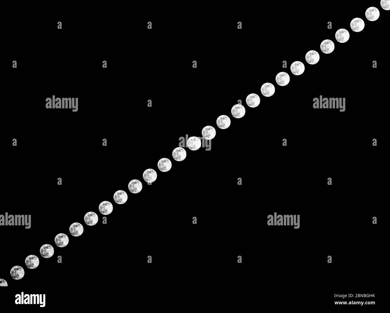 Asombroso eclipse lunar con múltiples exposiciones sobre un fondo negro -  perfecto para fondos de pantalla Fotografía de stock - Alamy