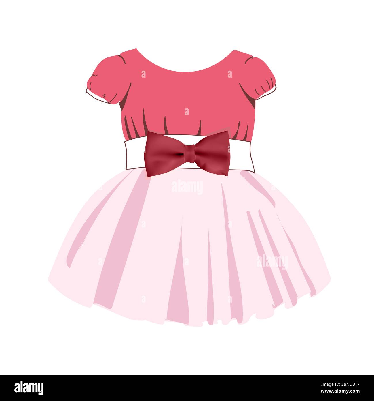 Diseño de vestir de moda chicas pequeñas. Ropa festiva para bebés. Traje de bebé. Princesa. Falda tulle. Color rosa. Ilustración aislada blanco Fotografía de stock - Alamy