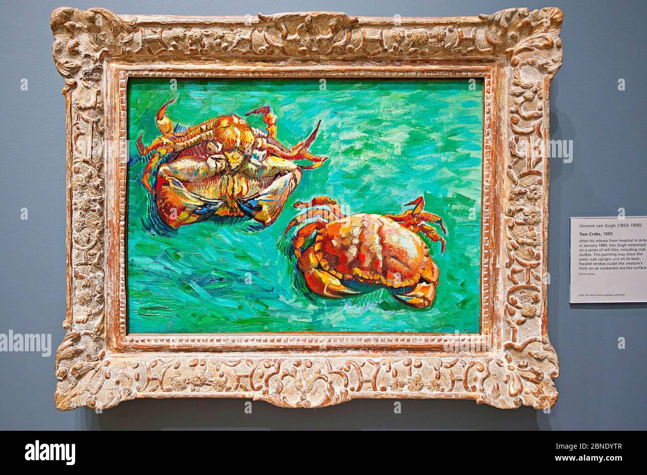 Dos cangrejos por Vincent van Gogh (óleo sobre lienzo) Foto de stock