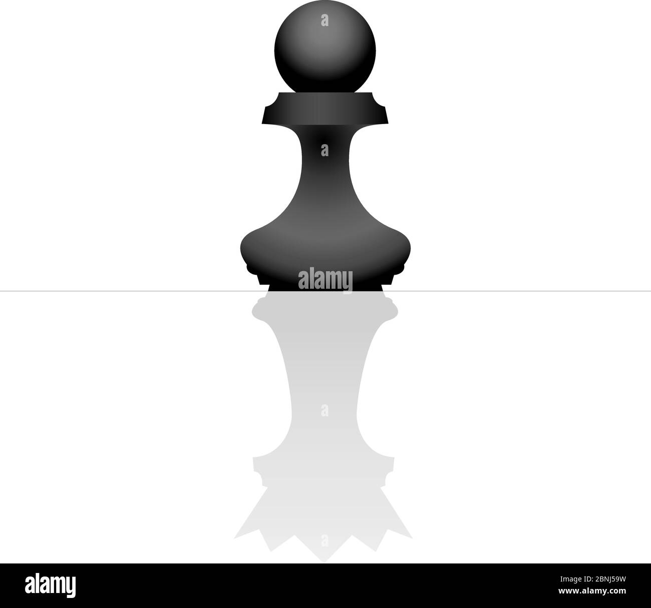 peón en la sombra del espejo son el rey Imagen Vector de stock - Alamy