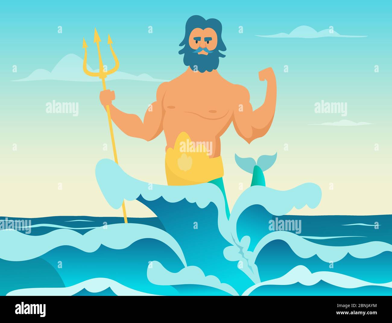 Poseidón dios griego del mar Ilustración del Vector