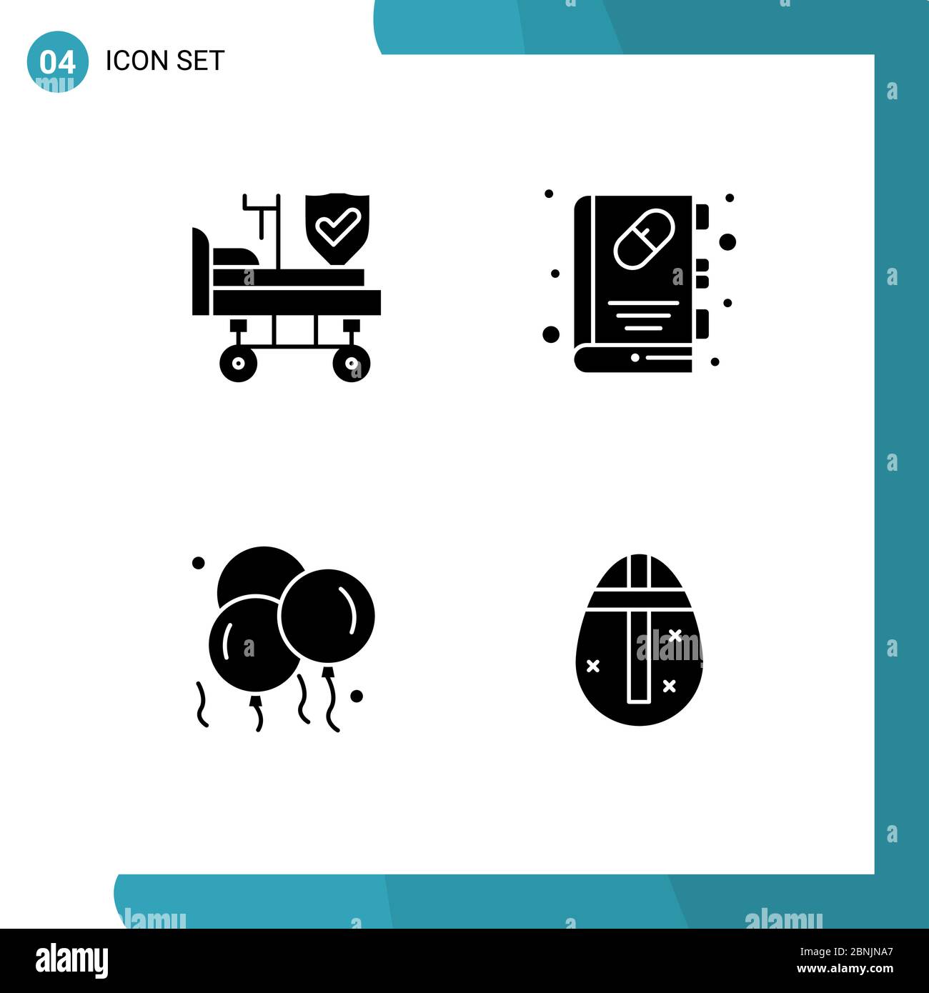 Conjunto de iconos modernos de la IU símbolos signos para cama, papá, seguro, libro de salud, día de los padres elementos de diseño vectorial editables Ilustración del Vector