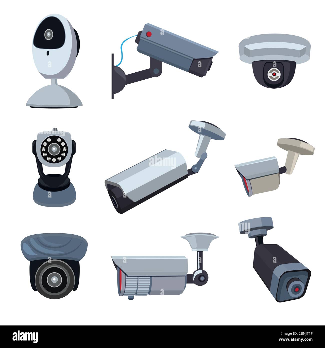 Cámaras de seguridad. Sistemas CCTV Ilustración del Vector