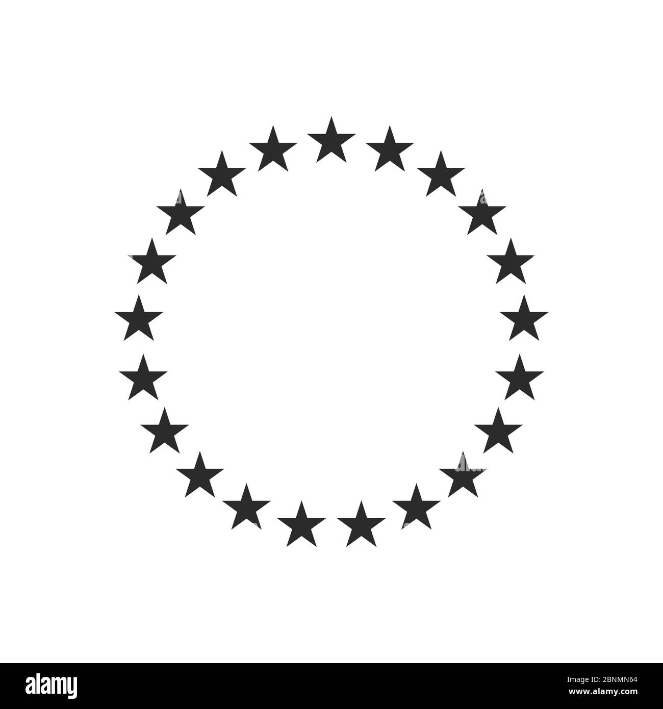 Estrellas en círculo icono plantilla color negro editable. Estrellas en