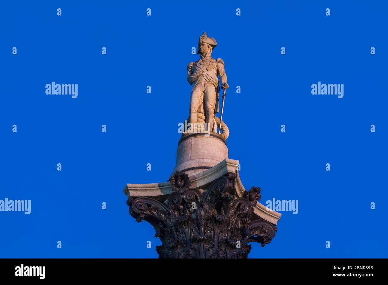 Inglaterra, Londres, Trafalgar Square, Columna De Nelson, Estatua Del Señor Nelson Foto de stock