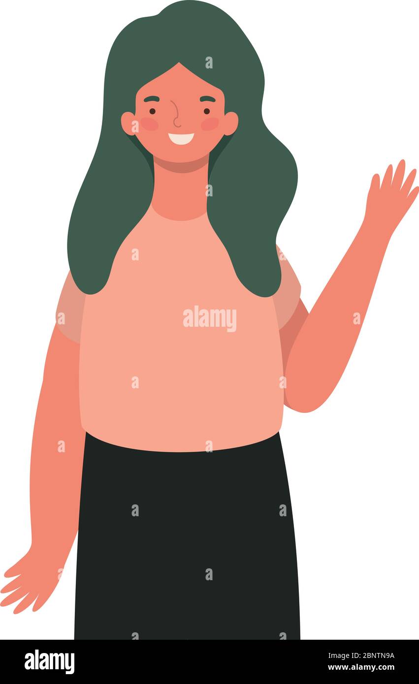 feliz mujer dibujo animado vector diseño Imagen Vector de stock - Alamy