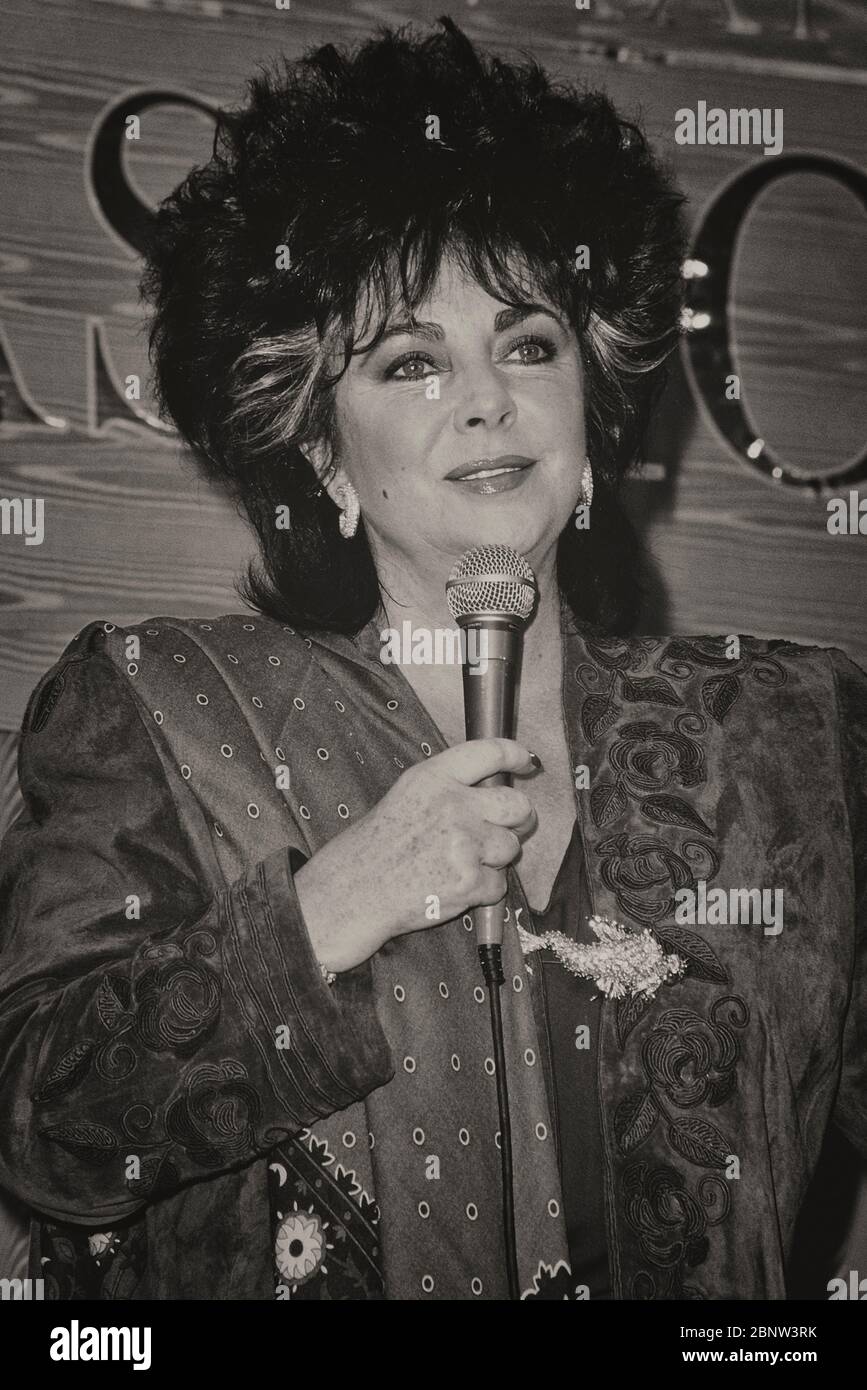 Elizabeth Taylor actriz en Londres para el lanzamiento de su nuevo perfume  Pasión Octubre 1989 Fotografía de stock - Alamy