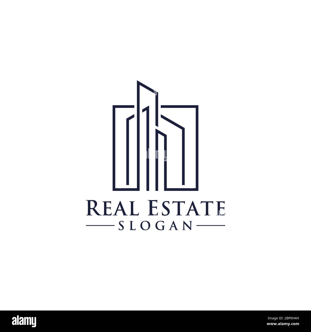 Plantilla de diseño de logotipo vectorial de bienes raíces. Casa abstracto concepto icono. Ilustración del Vector
