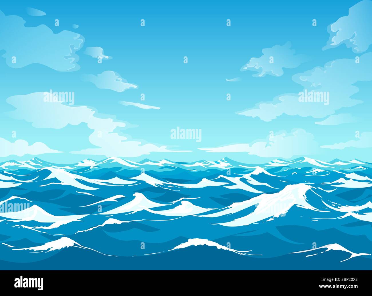 Paisaje acuático de la superficie del océano Imagen Vector de stock - Alamy