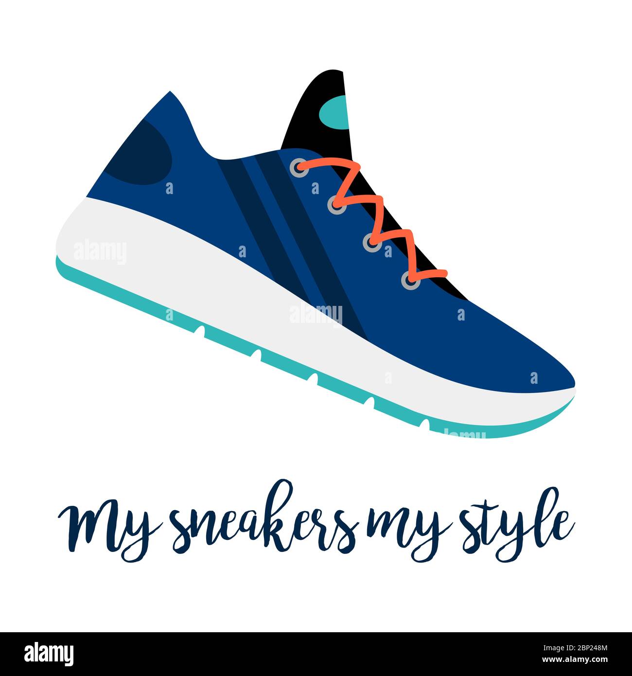 Zapatos con texto mis zapatillas de deporte mi estilo aislado en el fondo  blanco, ilustración vectorial Imagen Vector de stock - Alamy
