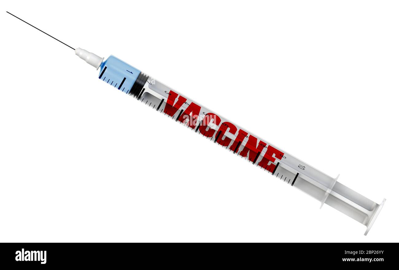 Vacuna en jeringa Foto de stock