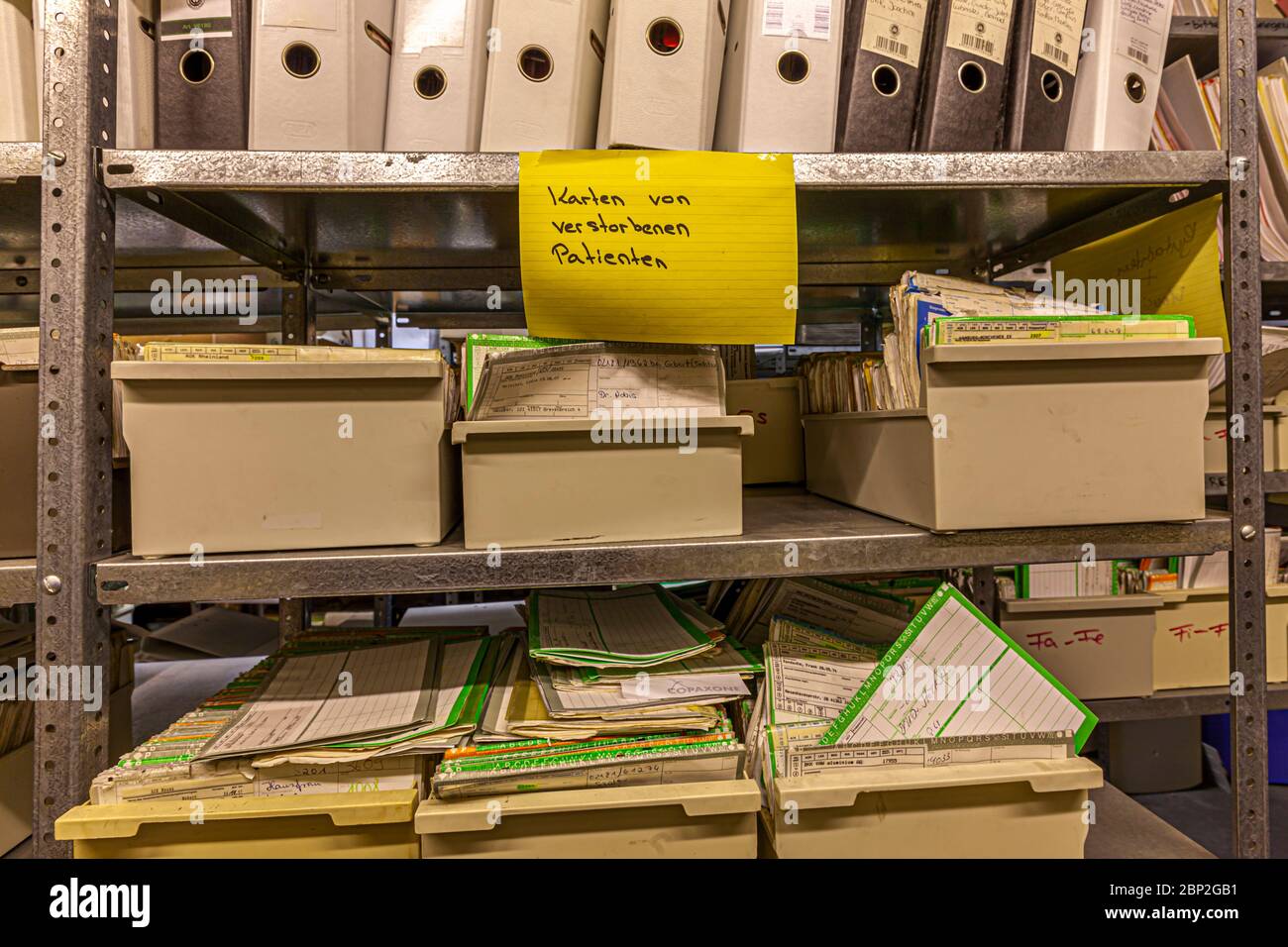 Bodega de archivos en Grevenbroich, Alemania Foto de stock
