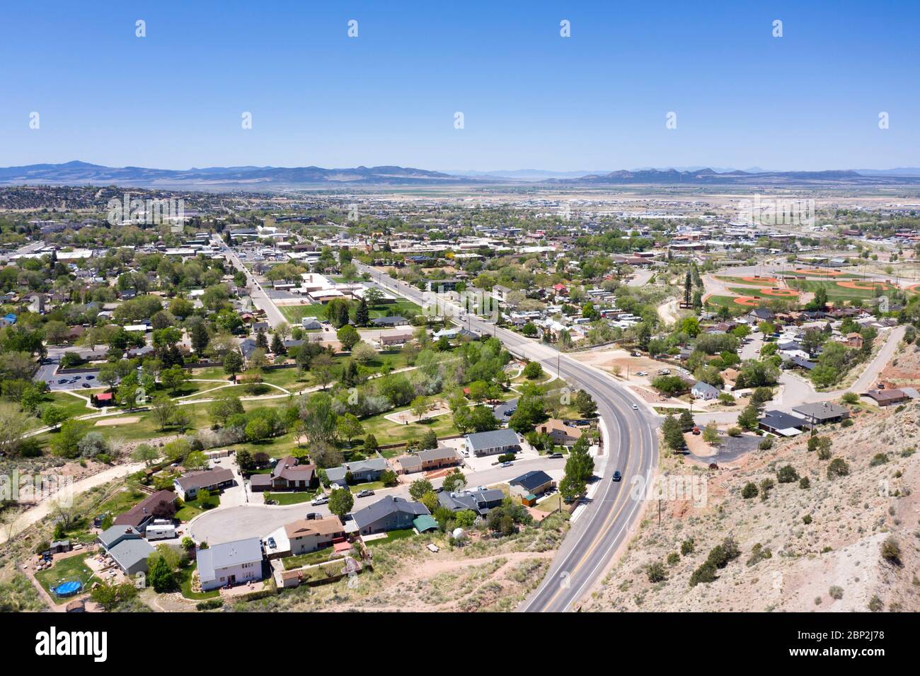 Vistas desde la ciudad de Cedar, Utah Foto de stock