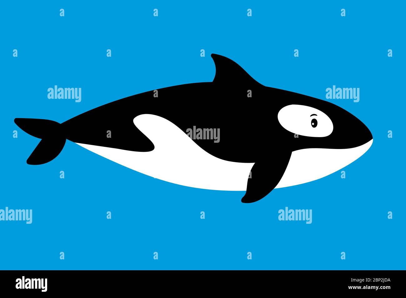 Icono de careta de mar de ballena asesina sobre fondo azul, ilustración  vectorial Imagen Vector de stock - Alamy