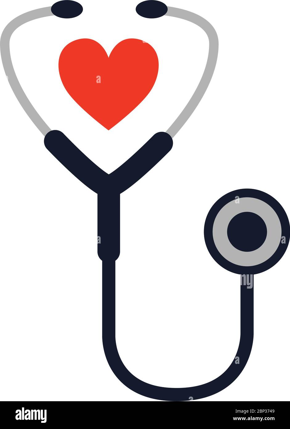 Estetoscopio icono corazón médico vector ilustración plano Imagen Vector de  stock - Alamy