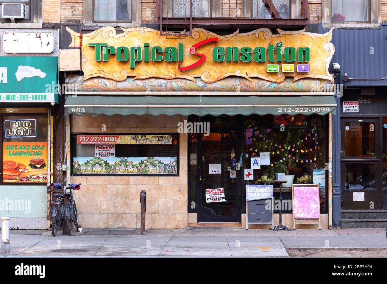 Tropical Sensation, 953 Amsterdam Avenue, Nueva York, Nueva York, Nueva York, foto de un restaurante dominicano en el barrio del Valle de Manhattan Foto de stock