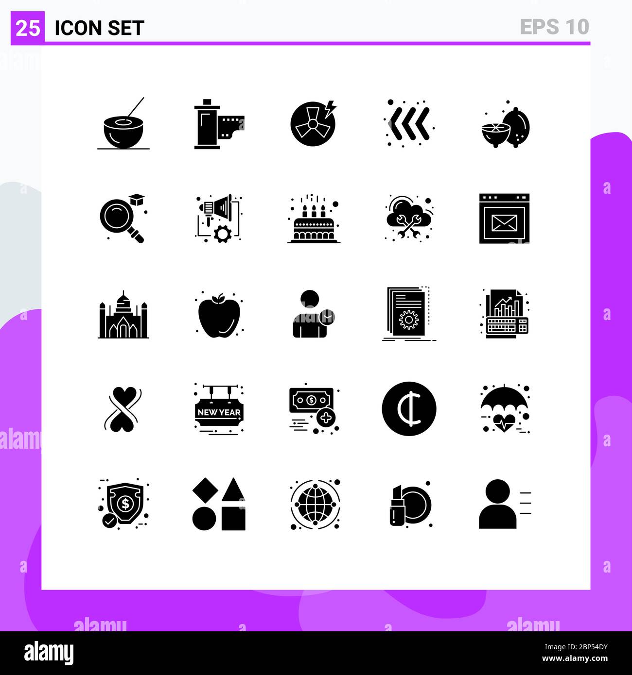 25 iconos creativos modernos signos y símbolos de limón, teclado,  hollywood, flecha, energía elementos de diseño vectorial editables Imagen  Vector de stock - Alamy