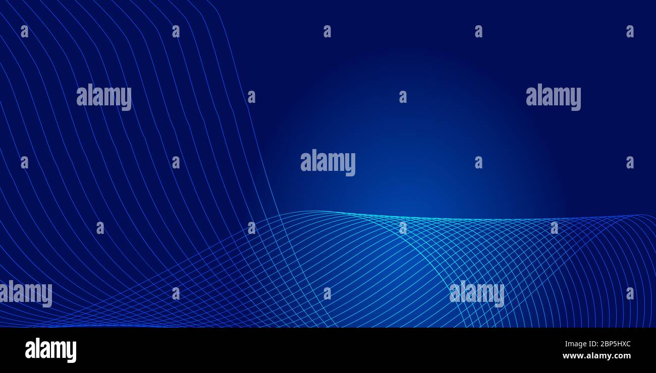 Líneas azules elegantes, fondo abstracto de la tecnología del Internet. Foto de stock