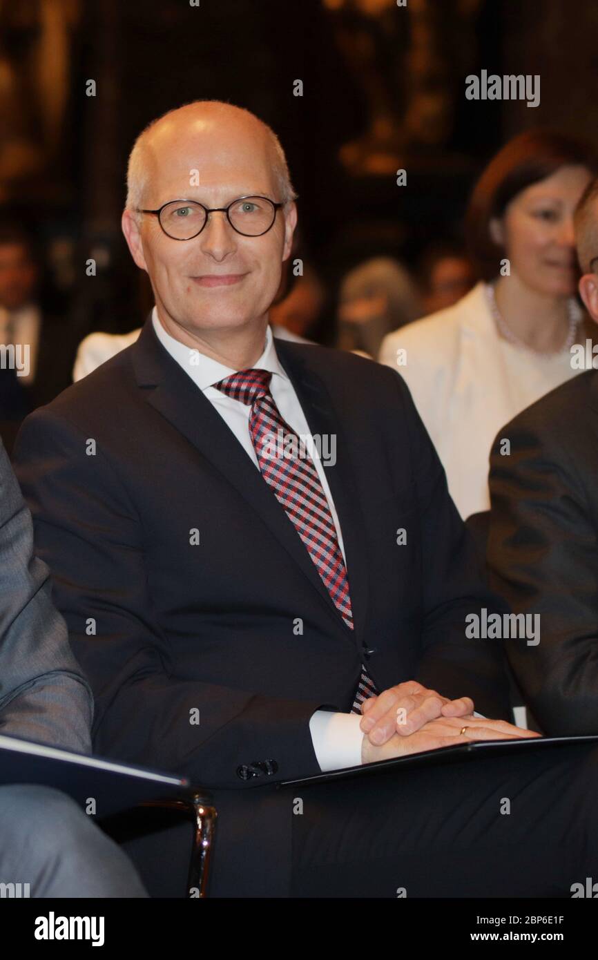 Peter Tschentscher, visita del Ministro de Asuntos Exteriores de Lituania, Ayuntamiento de Hamburgo, 21.05.2019 Foto de stock