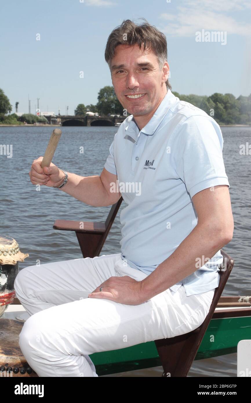 Michael Stich,Carrera de barcos de dragón de la Fundación Michael Stich,Alexa am Alster,Hamburgo,14.06.2019 Foto de stock