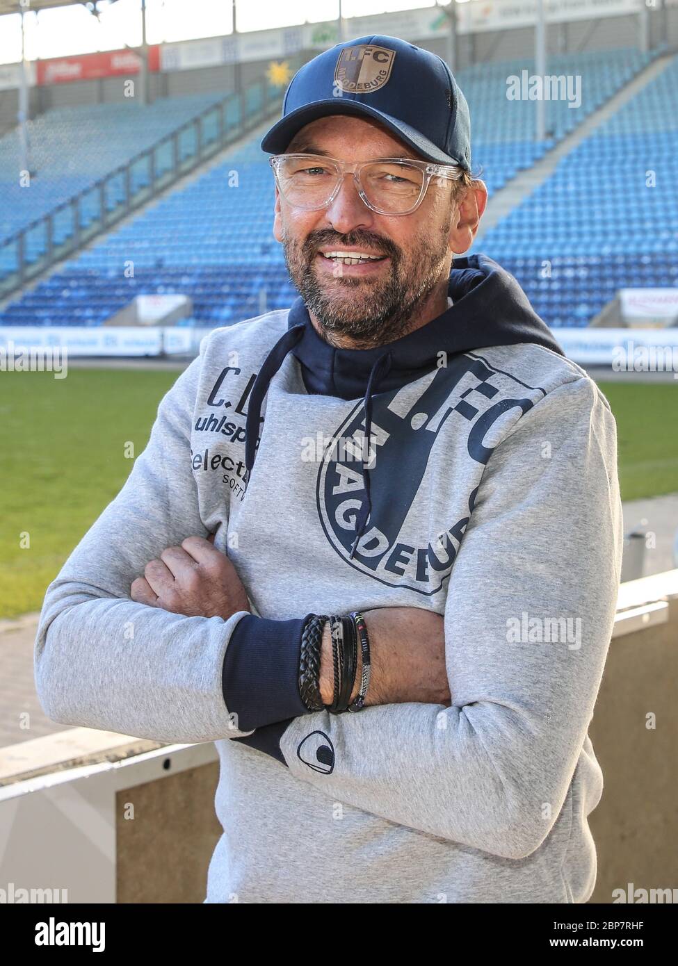 Entrenador Claus Dieter Wollitz - 1.FC Magdeburg 3.Liga temporada 2019-20 Foto de stock
