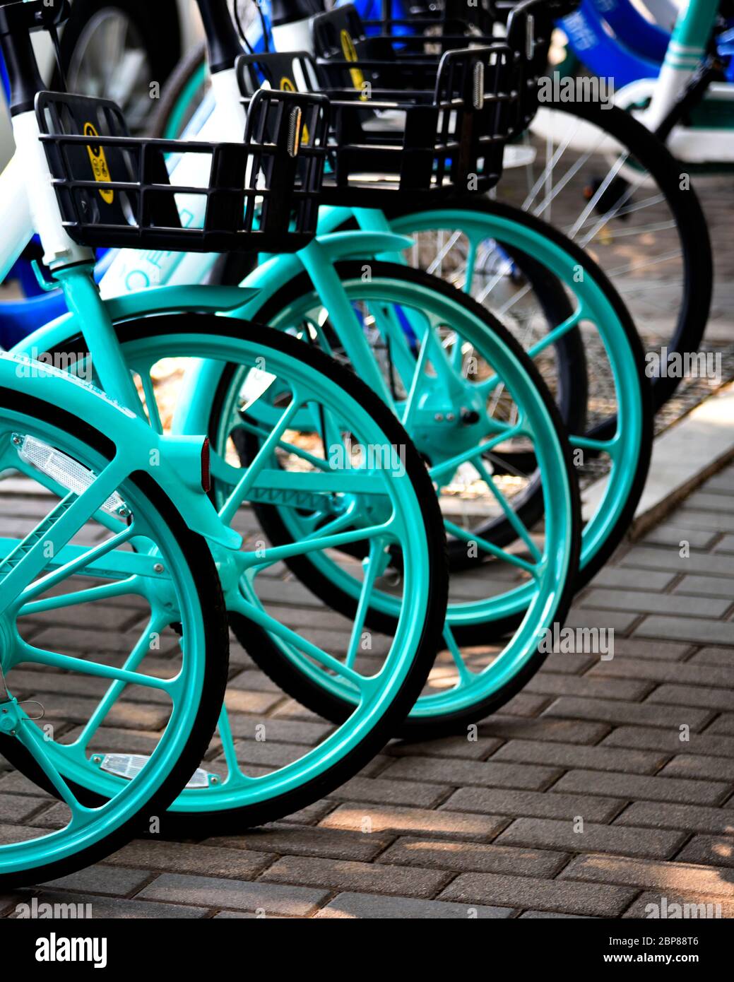 Scan and Go bicicletas Beijing China Foto de stock