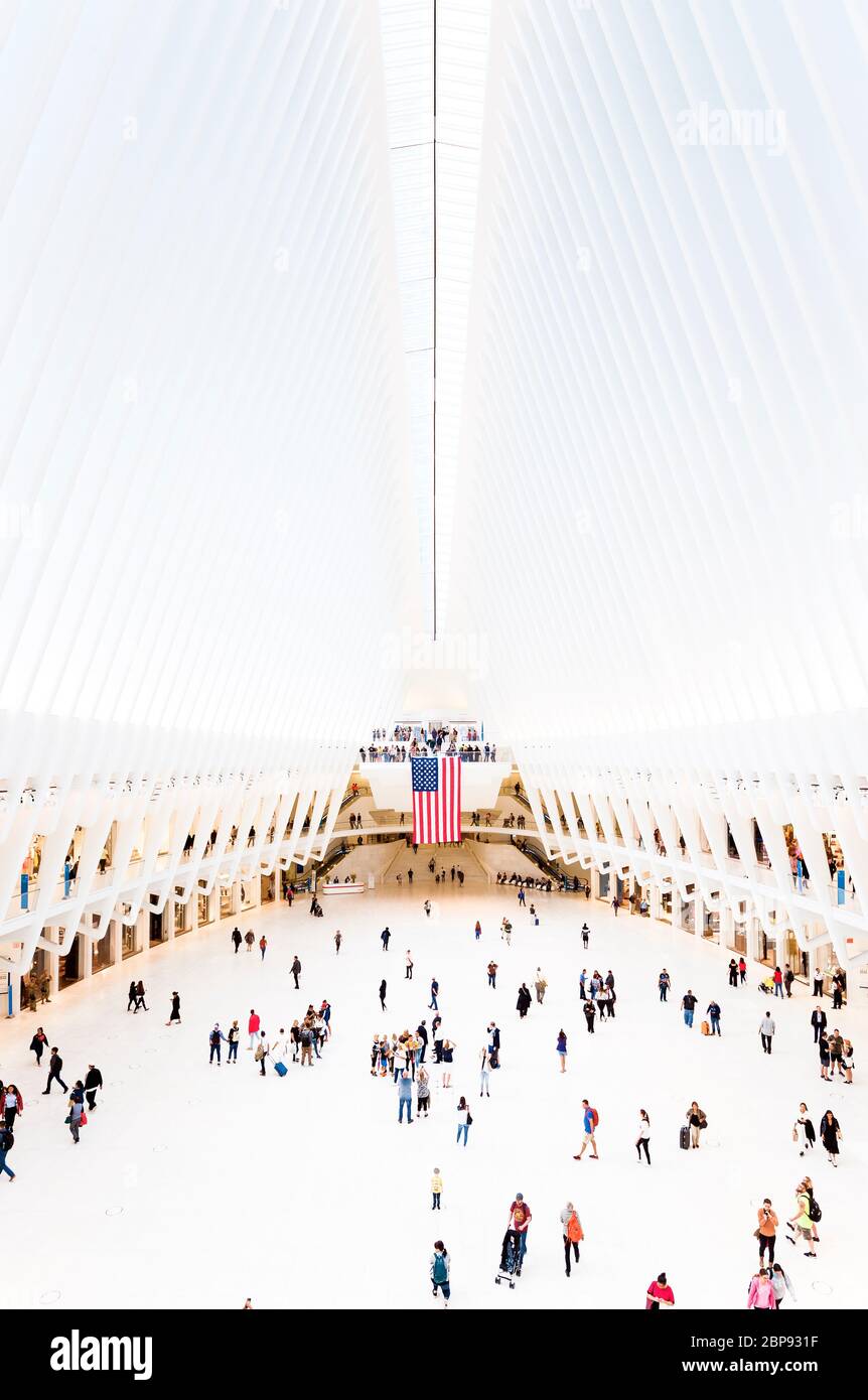 Oculus Santiago Calatrava el Centro de Transporte de la WTC de Oculus, Ciudad de Nueva York Foto de stock