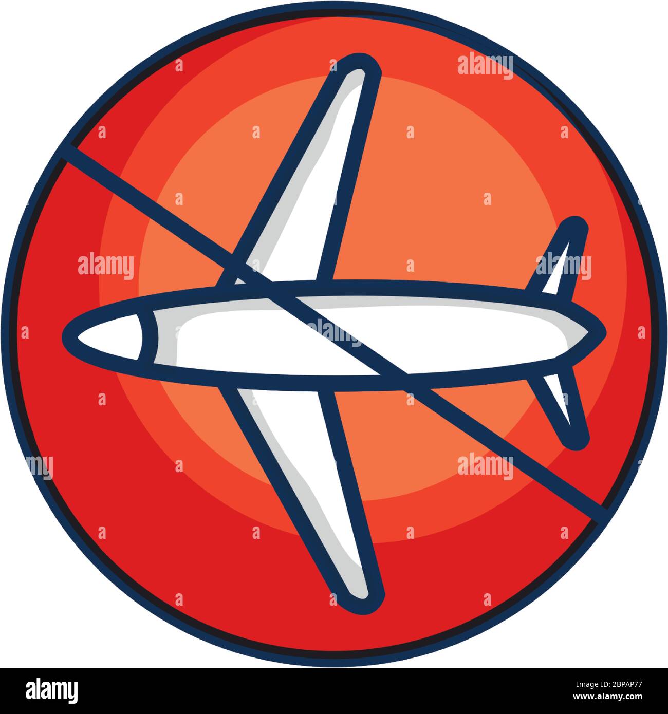 símbolo de vuelos prohibidos, signo prohibido con icono de avión sobre  fondo blanco, estilo de color de línea, ilustración vectorial Imagen Vector  de stock - Alamy