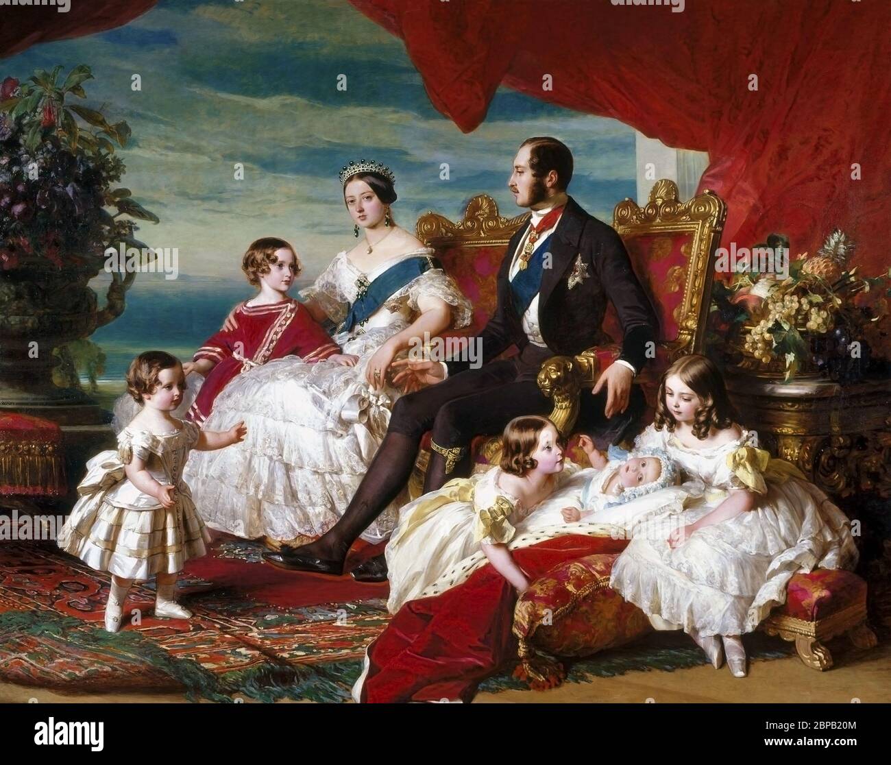 La familia de la reina Victoria por Franz Xaver Winterhalter, óleo sobre lienzo, 1846. Foto de stock