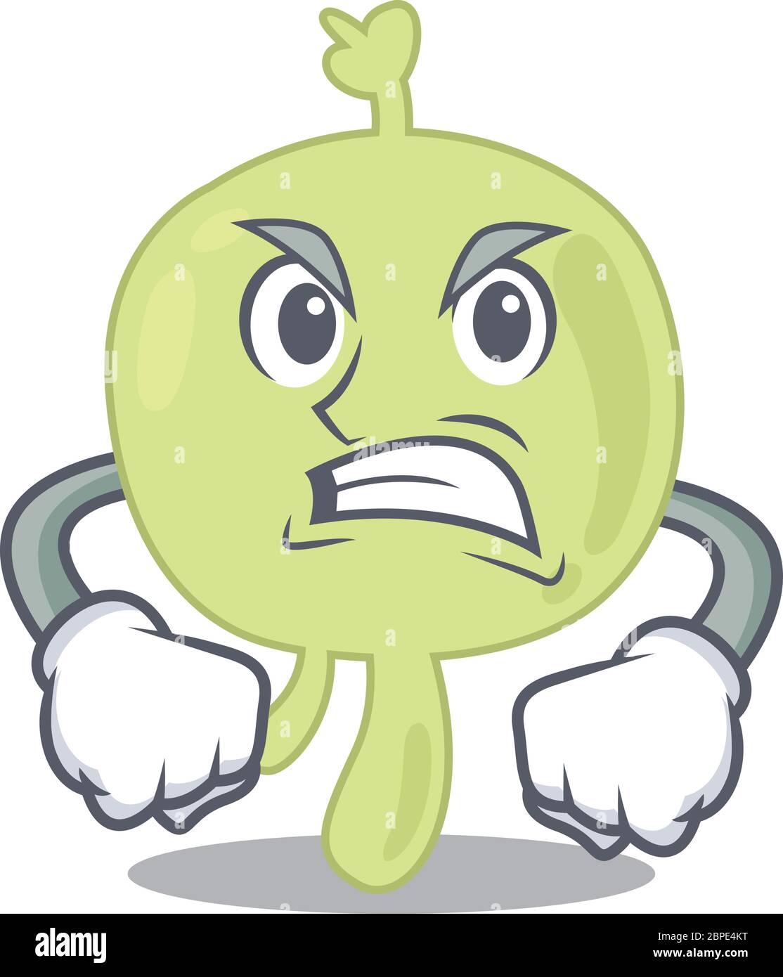 Una imagen de dibujos animados de un ganglio linfático que muestra una cara enojada Ilustración del Vector
